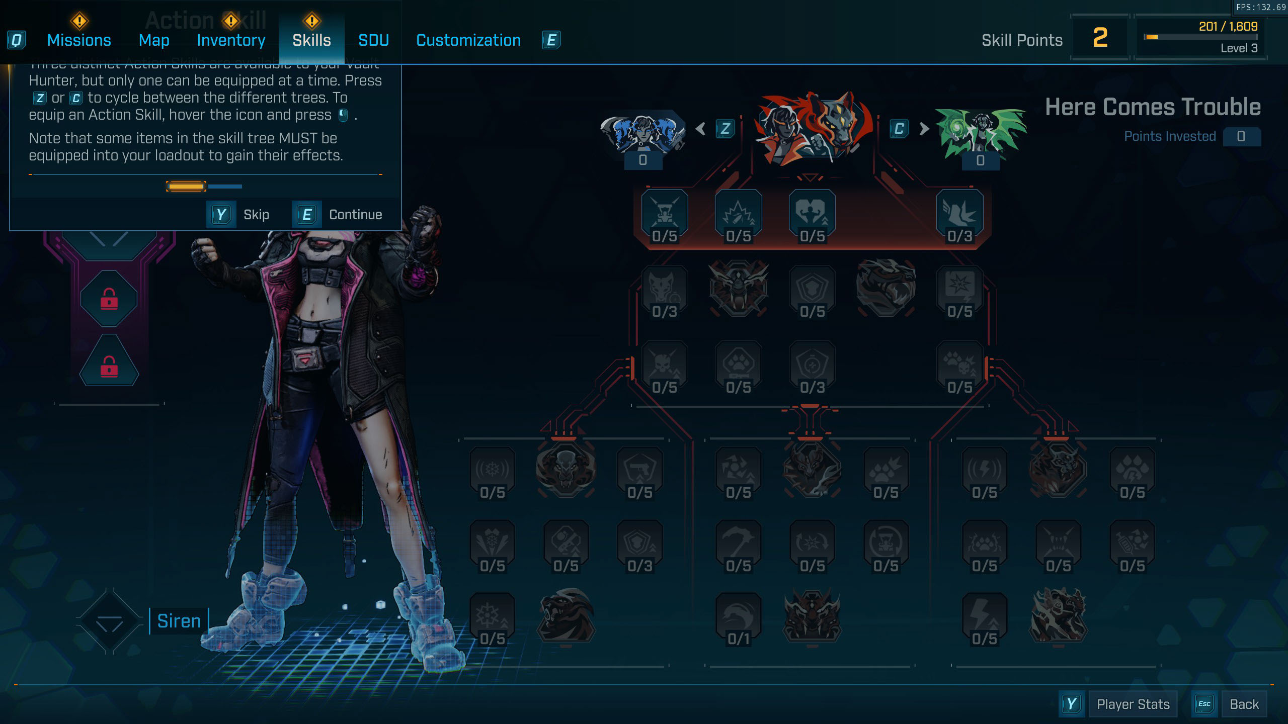A screenshot of fullscreen UI of Borderlands 4