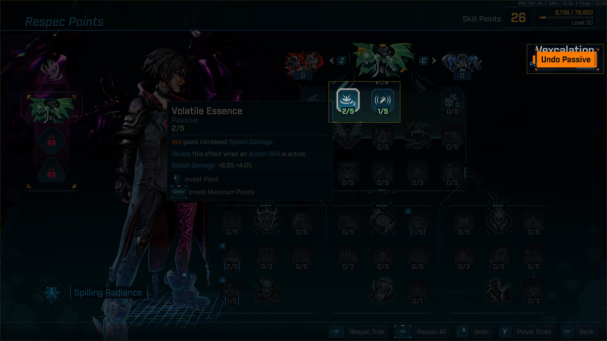 Next screen shows that the skill is not removed from the selected but rather a linear undo